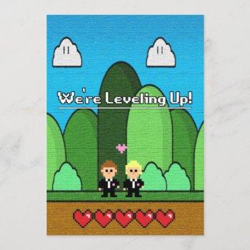 gay gaming level up wedding invitations