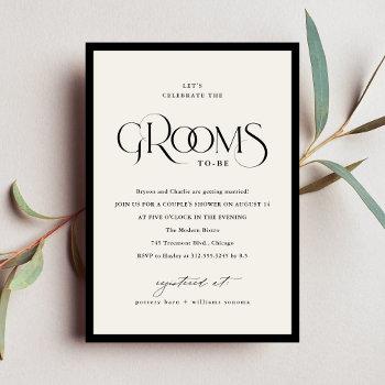gay grooms wedding shower typography invitation