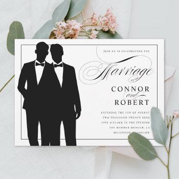 gay marriage two grooms wedding invitation