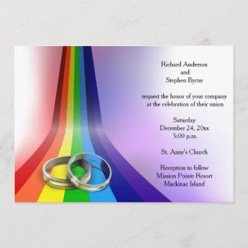 Small Gay Rainbow And Rings Wedding Front View
