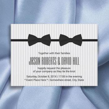 gay wedding double bow ties classic invitation