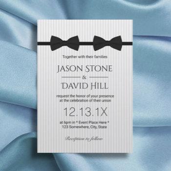 Small Gay Wedding Double Bow Ties Classic Wedding Front View