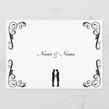 gay wedding invitation - groom and groom
