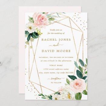 Small Geometric Blush Gold Floral Wedding Front View