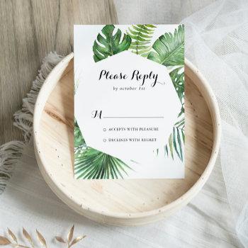 Small Geometric Destination Tropical Greenery Rsvp Front View
