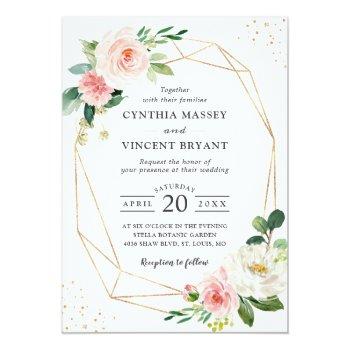 Small Geometric Elegance Blush Pink Floral Wedding Front View