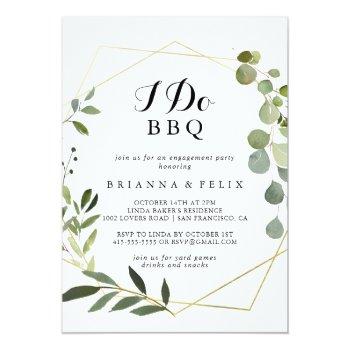 Small Geometric Gold Tropical I Do Bbq Engagement Party Front View