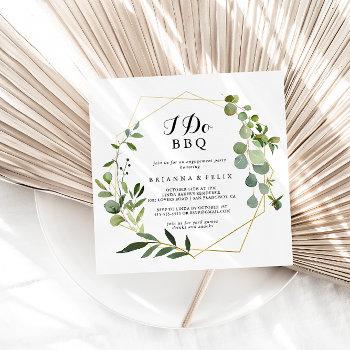 geometric gold tropical i do bbq engagement party invitation