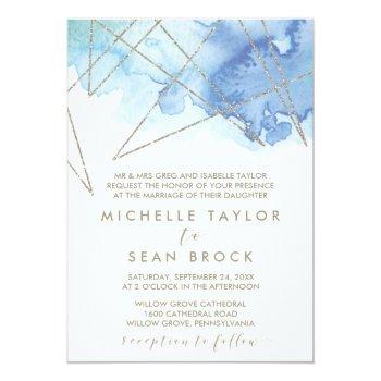 Small Geometric Watercolor Formal Wedding Front View