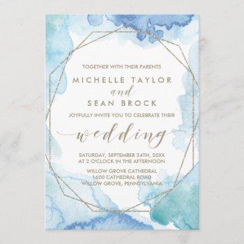 Small Geometric Watercolor Wedding Front View