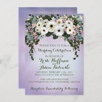 gerbera daisies swag wedding invitation