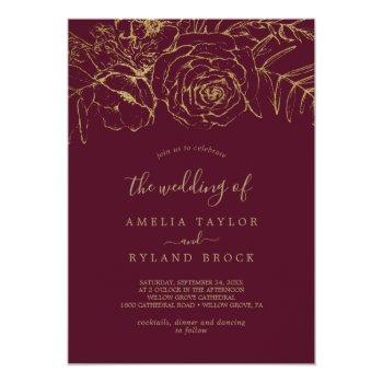 Small Gilded Floral | Burgundy And Gold The Wedding Of Front View