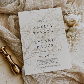 Small Gilded Floral | Cream And Gold Faded Wedding Front View