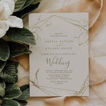 Small Gilded Floral | Cream And Gold Wedding Front View