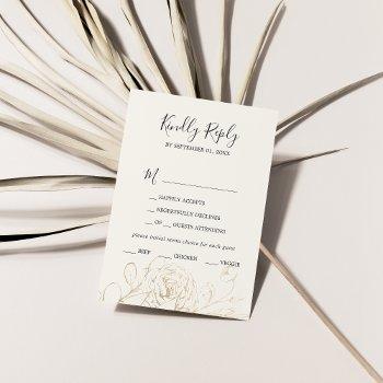 gilded floral cream & gold faded menu choice rsvp