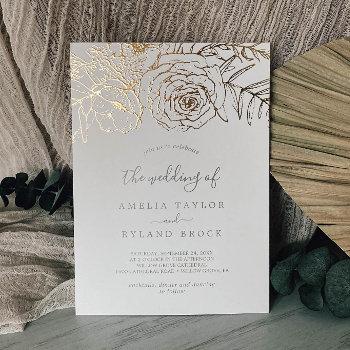 gilded floral | gold foil cream the wedding of foil invitation