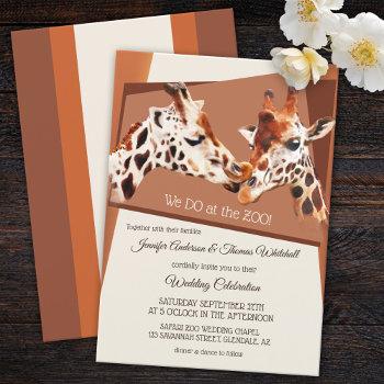 giraffes safari zoo wedding invitation