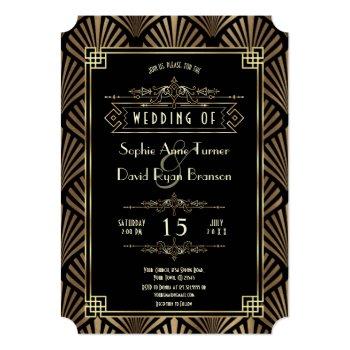 Small Glam Art Deco Black Gatsby 1920s Style Wedding Front View