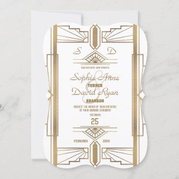 Small Glam White Roaring 20's Great Gatsby Wedding Front View