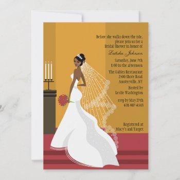 Small Glamorous Bride African-american Baby Shower Inv Front View