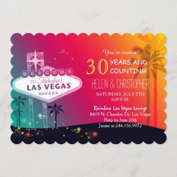 glamorous las vegas wedding anniversary party invitation