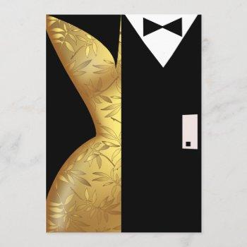 gold and black new years eve party invitation