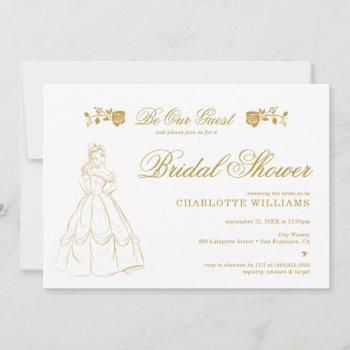 gold beauty and the beast bridal shower invitation