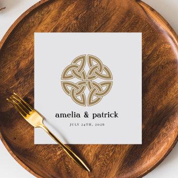 gold celtic knot irish wedding napkins