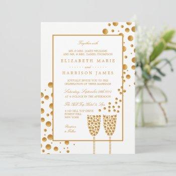 Small Gold Champagne Bubbles Wedding Front View