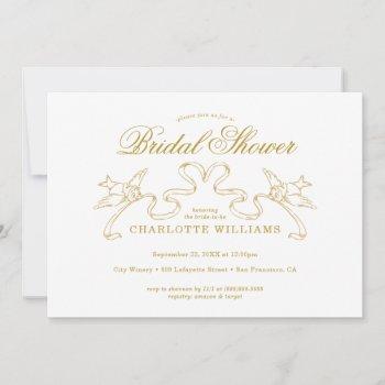 gold cinderella bridal shower invitation