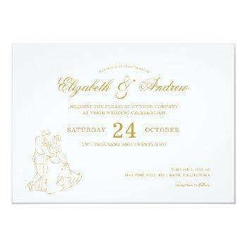 Small Gold Cinderella Fairy Tale Wedding Front View
