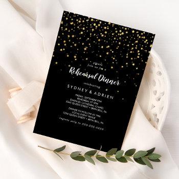 Small Gold Confetti | Black Rehearsal Dinner Front View