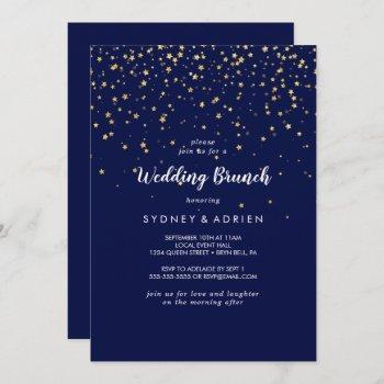gold confetti | navy wedding brunch invitation