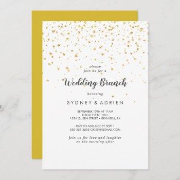 gold confetti wedding brunch invitation