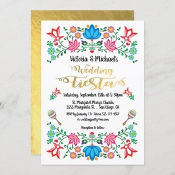 Small Gold Foil Floral Mexican Wedding Fiesta Front View