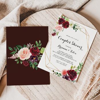 gold geometric spring calligraphy couples shower invitation