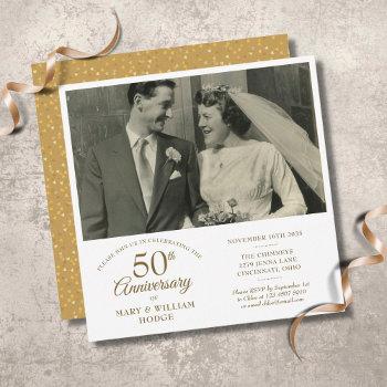 Small Gold Heart Confetti Wedding Photo 50th Anniversary Front View
