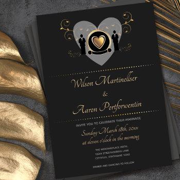 Small Gold Heart Male Wedding Front View