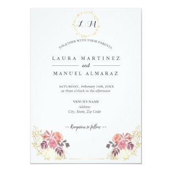 Small Gold Lavenderblush Floral Wedding Front View