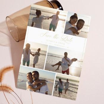 Small Gold Modern Chic Collage 6 Photos Couple Wedding Front View
