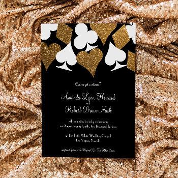 gold on black las vegas wedding invitation