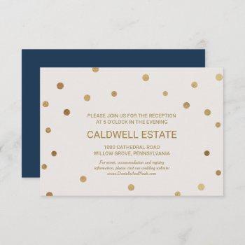 Small Gold Polka Dots Wedding Reception Insert Front View