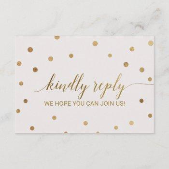 Small Gold Polka Dots Wedding Website Rsvp Front View