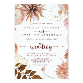 Small Gold Rustic Colorful Floral Front & Back Wedding Front View
