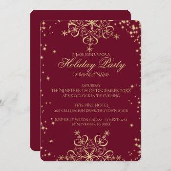 Small Gold Snowflake Sparkle Corporate Holiday Party Front View