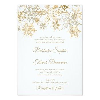 Small Gold Snowflakes Christmas Themed Winter Wedding Front View