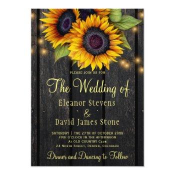 Small Gold Sunflowers Rustic Country Barn Wood Wedding Front View