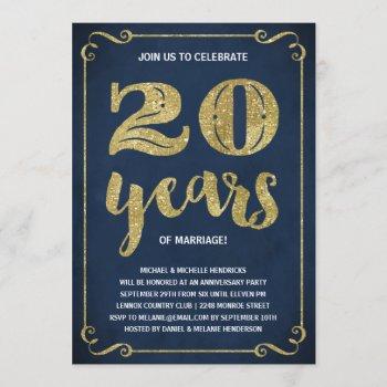 Small Gold Typography | Faux Foil 20th Anniversary Front View