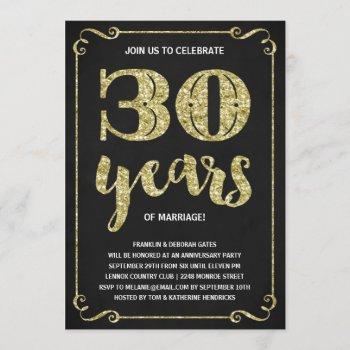 Small Gold Typography | Faux Foil 30th Anniversary Front View
