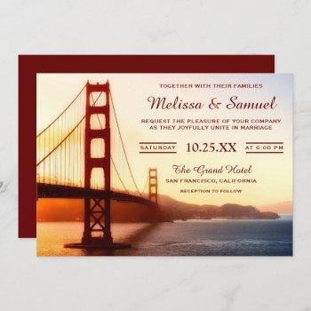 golden gate bridge wedding invitation